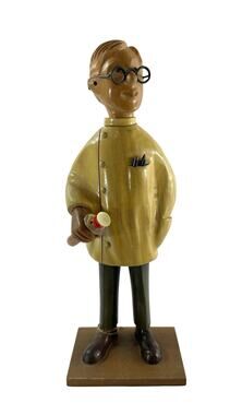 Vintage Romer Italy Hand Carved Wood Doctor Physician Figurine Statue 12”